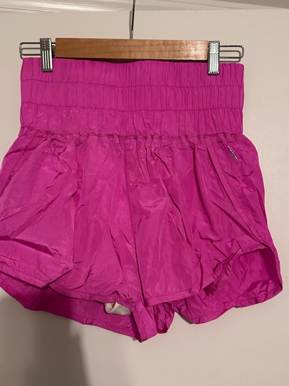 FP Movement by Free People Fuchsia Smocked Waist Athletic Shorts